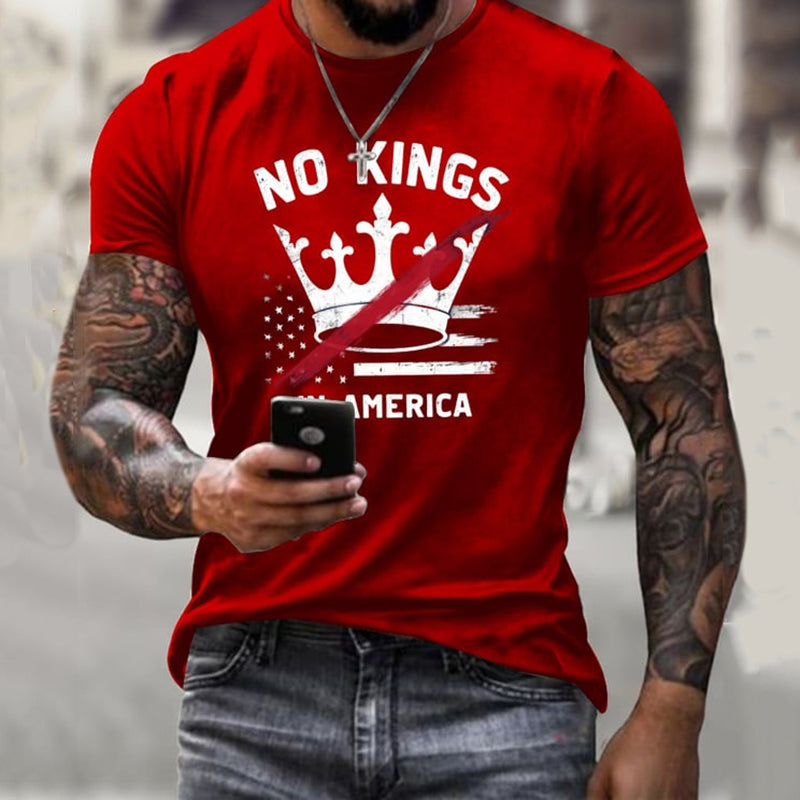 Cardydony Men's No Kings Print T-shirt