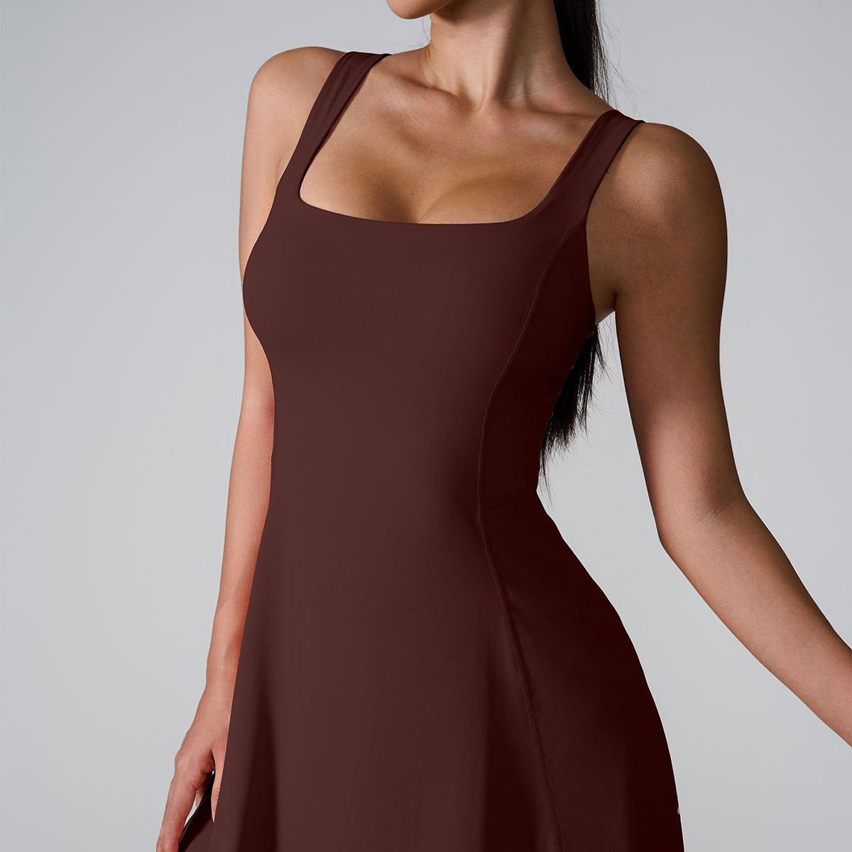 Cardydony Women's Square-Neck A-Line Tank Dress