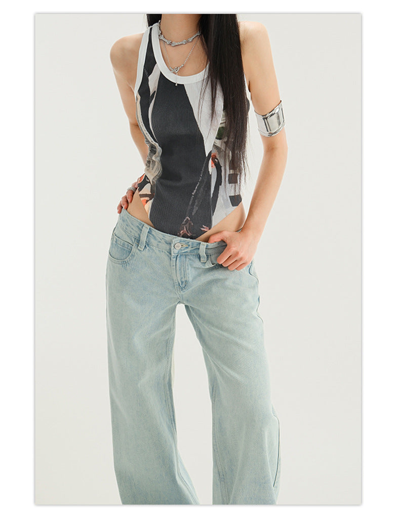 Cardydony Women's Y2K Low Rise Jeans for Women | Light Wash Straight Leg Denim Pants Vintage 2000s