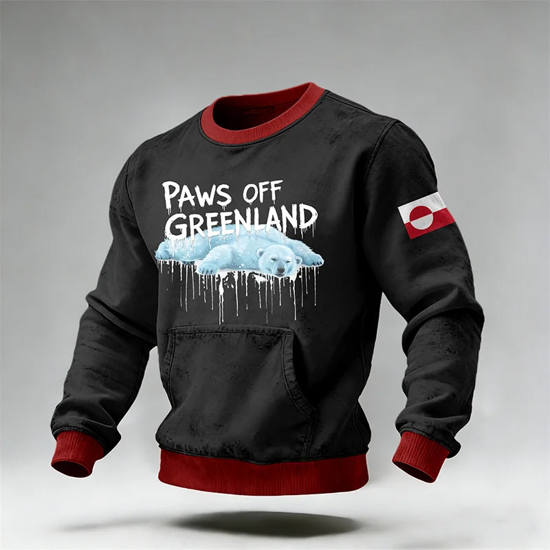 Cardydony Paws Off Greenland Print Men's Casual Sweatshirt
