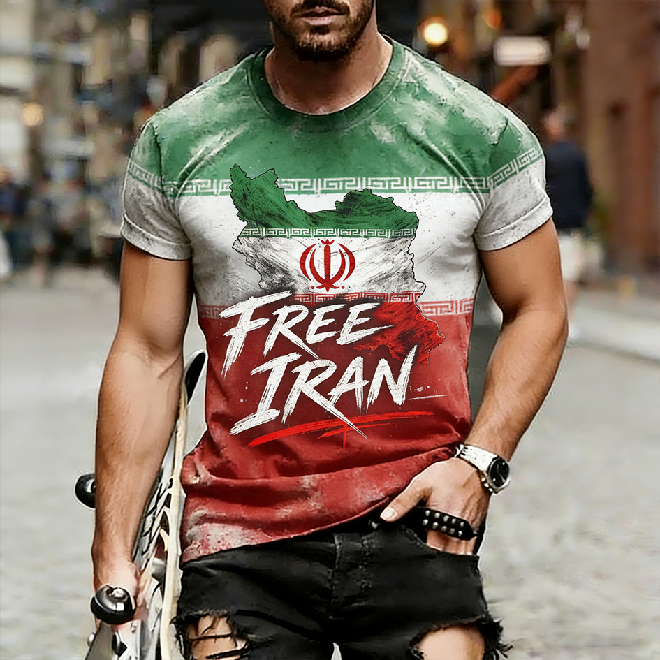 Cardydony Free Iran Slogan Design Short-sleeved T-shirt