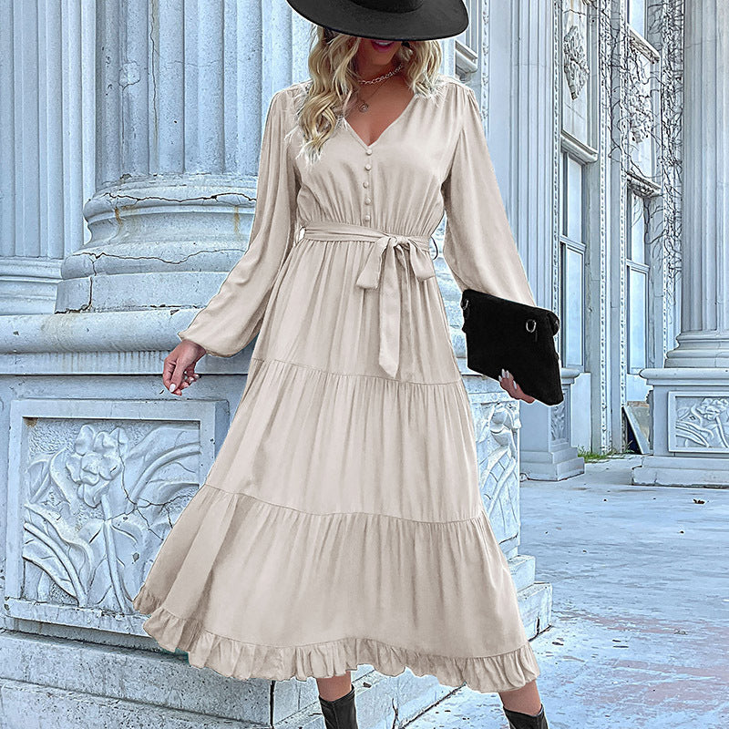 Cardydony Women's Tiered Ruffle Maxi Dress with Waist Tie - Effortless Elegance