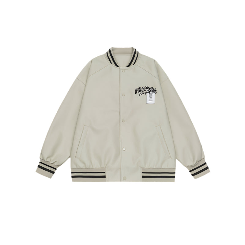 Cardydony Minimalist Varsity Letterman Bomber Jacket