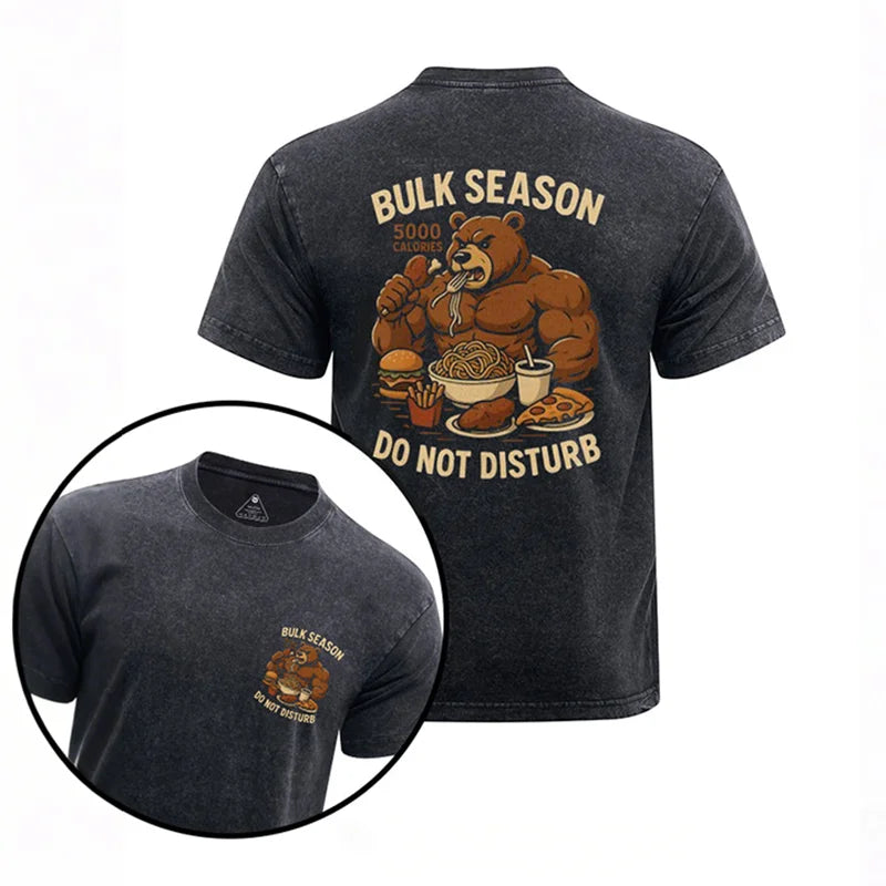 Cardydony Bulk Season Do Not Disturb Printed Washed Gym Shirt