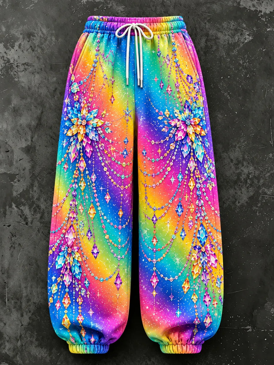 Cardydony Women's Casual Stylish Tech Inspired Art Print Pants