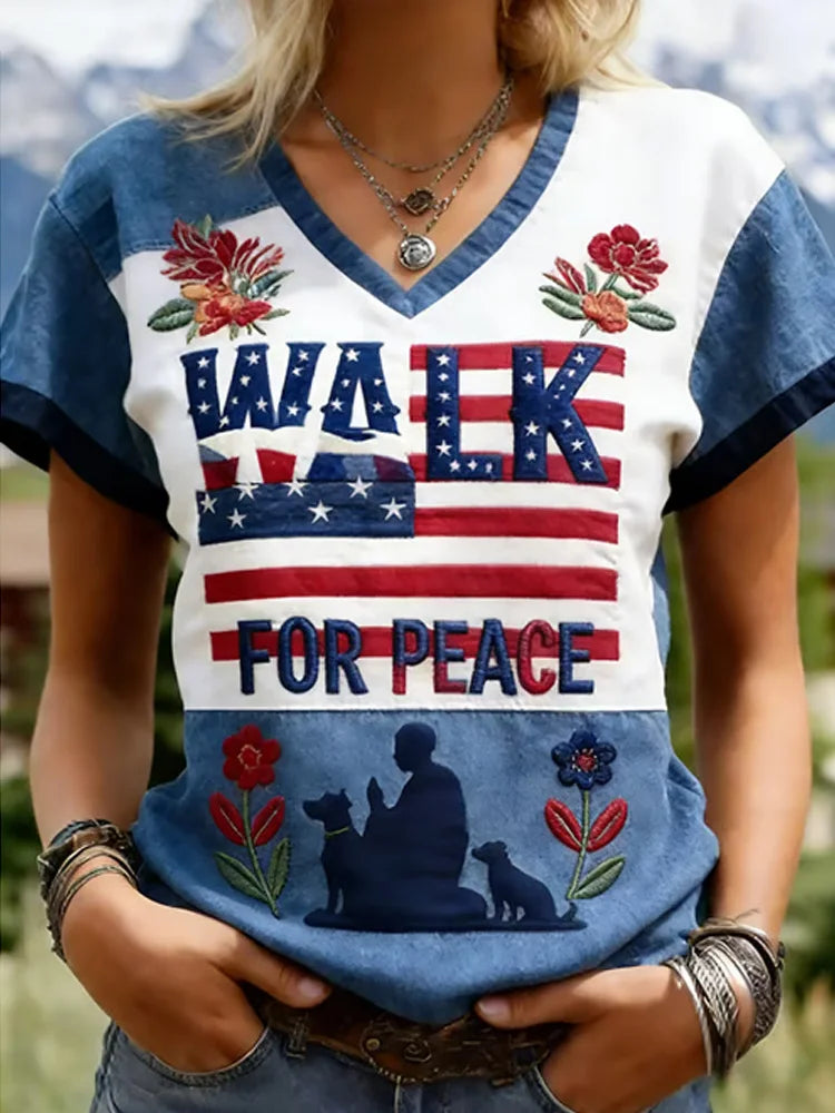 Cardydony Women's Walk For Peace Art Print T-shirt