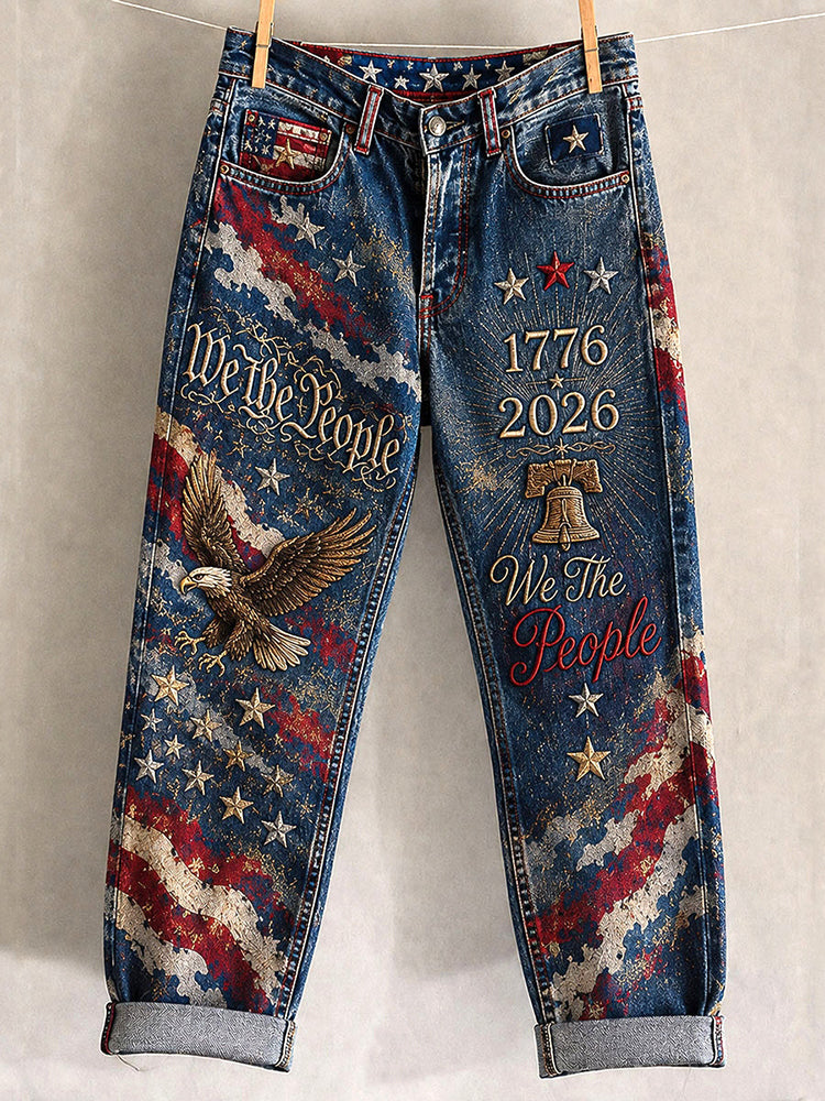 Cardydony Women's Independence Day Printed Casual Pants