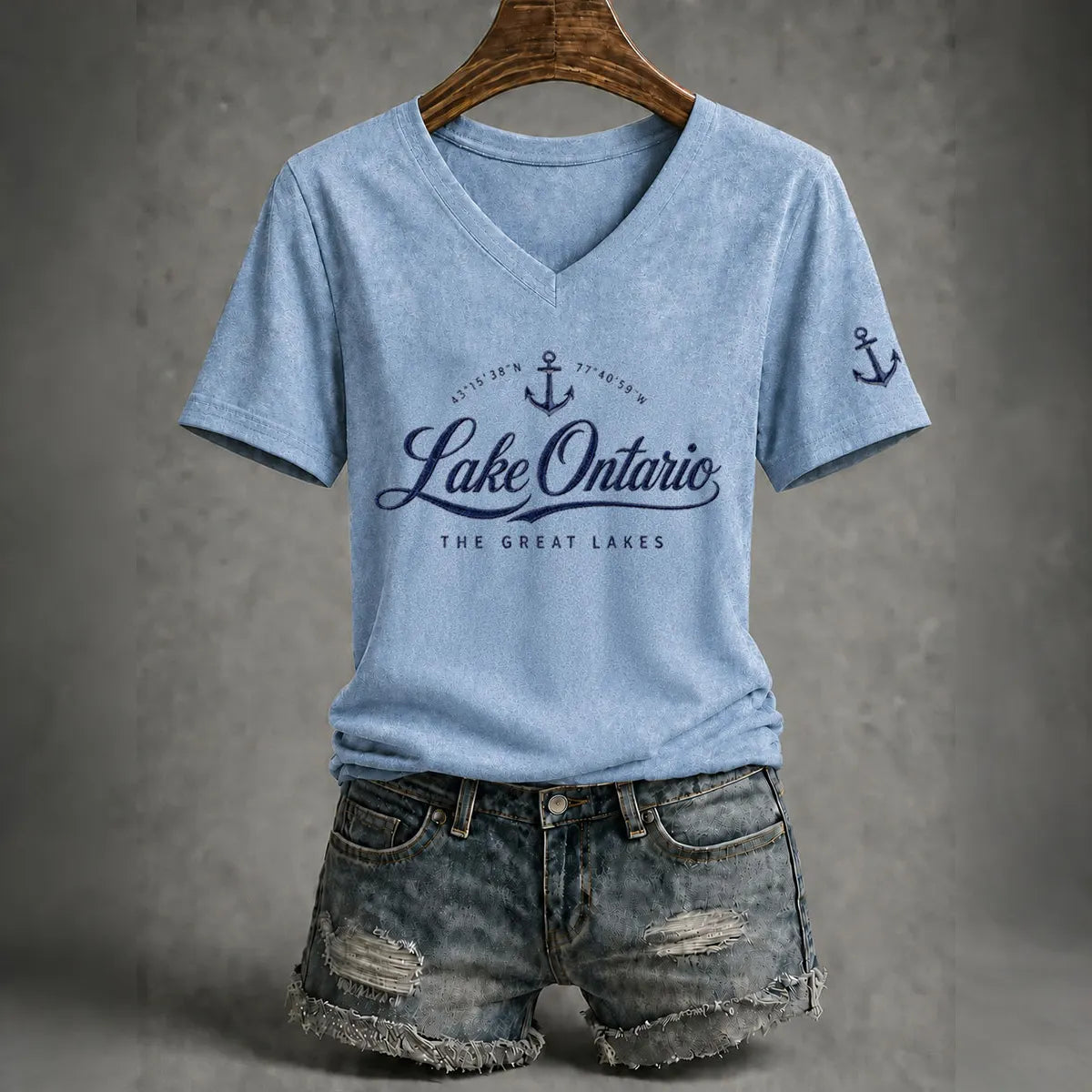 Cardydony Women's Lake Ontario Printed Casual T-shirt