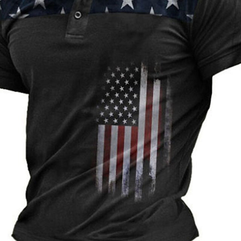 Cardydony Men's America's 250th Anniversary Print Polo Shirt