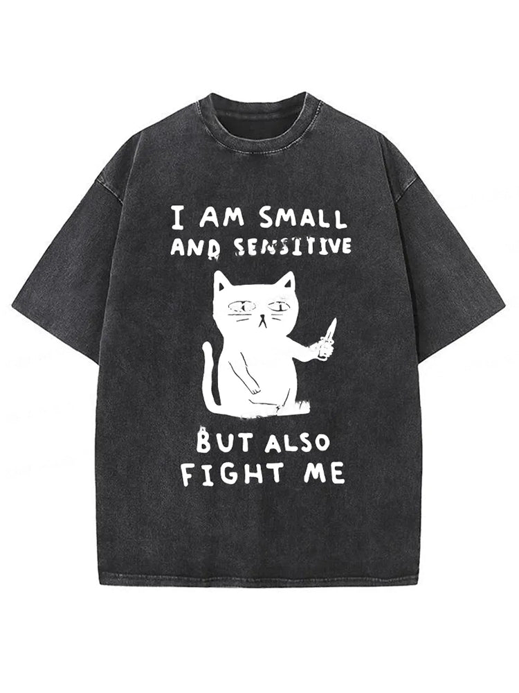 Cardydony I Am Small And Sensitive Washed T-shirt