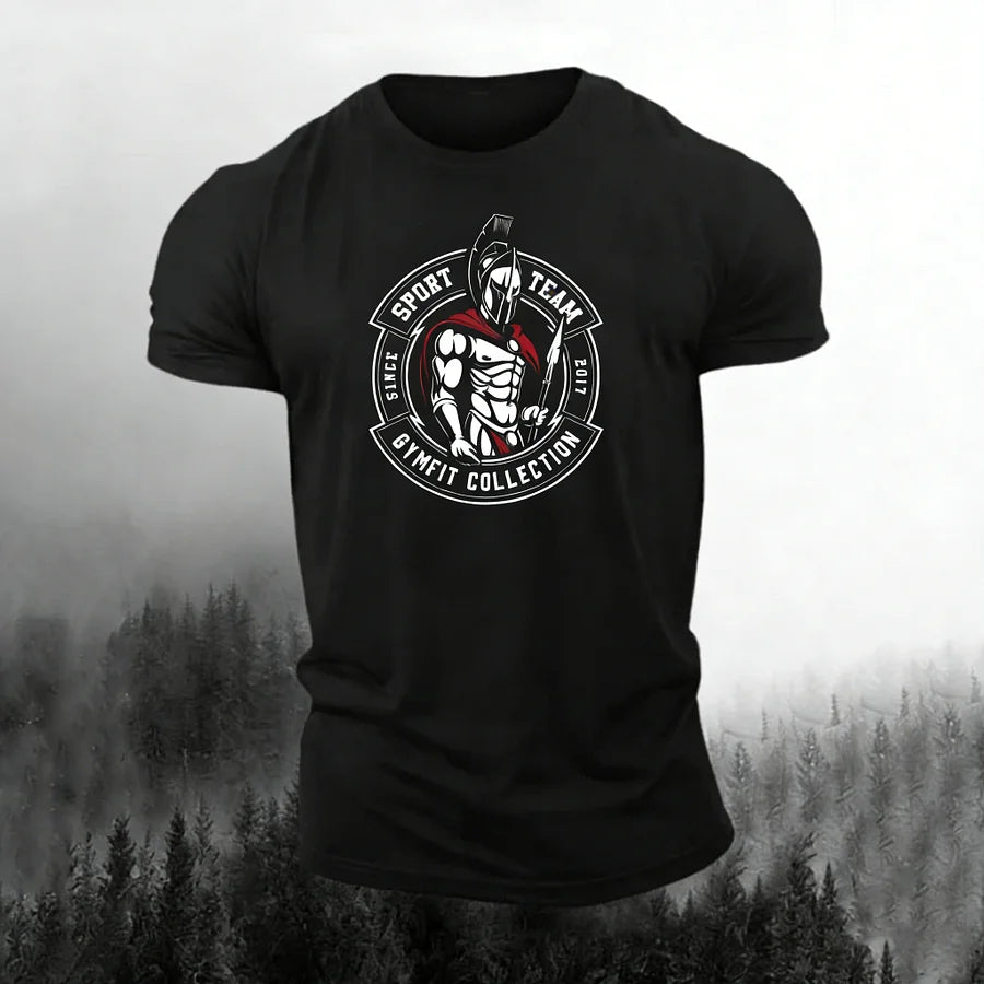 Cardydony Men's Retro Viking Print Casual T-shirt