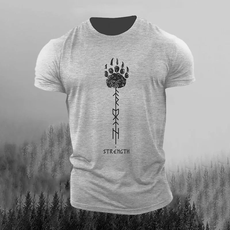 Cardydony Men's Retro Viking Rune Print Short-sleeve T-shirt