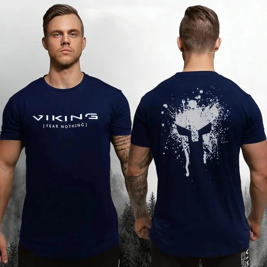 Cardydony Men's Viking Pattern Vintage Casual T-shirt