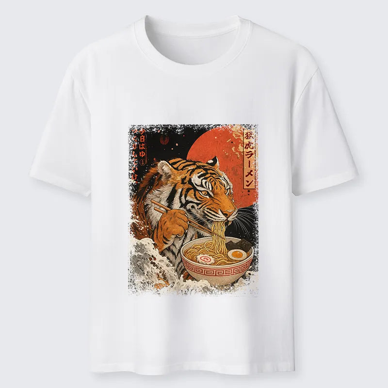 Cardydony Ukiyoe Japan Tiger Eating Ramen Classic T-shirt