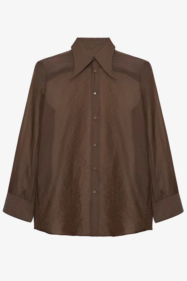 Cardydony Women's Retro Sheer Loose Long-sleeved Casual Shirt