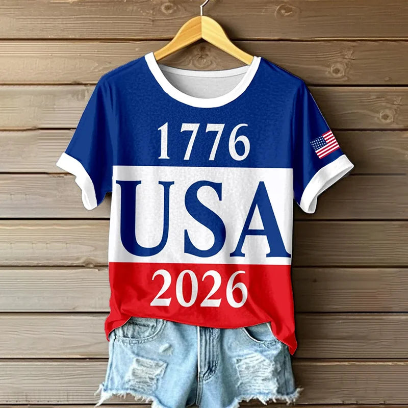 Cardydony Women's 250th Anniversary Print T-shirt