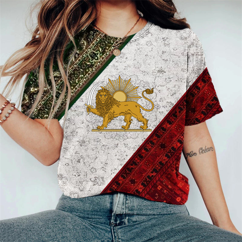 Cardydony Iran Lion Persian Flag Inspired T Shirt
