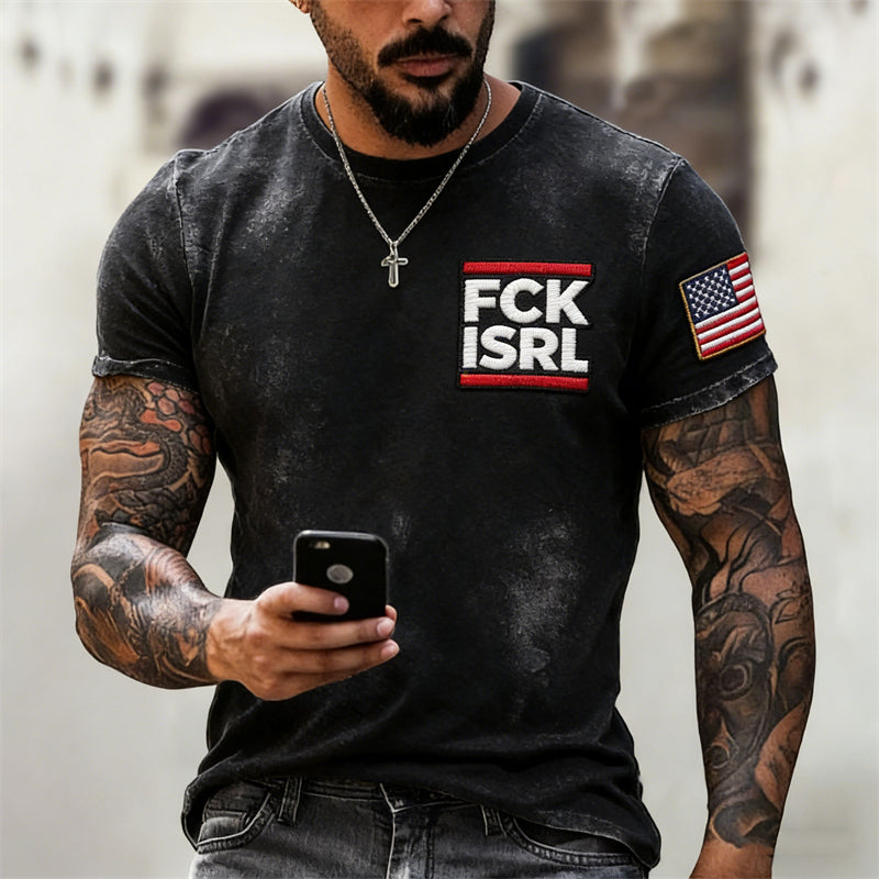 Cardydony Men's Fck Isrl No One Wants To Fight For Israel Washed T Shirt