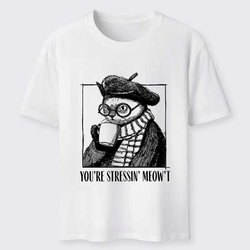Cardydony Cat Café:sip, Don’t Stress Classic T-shirt