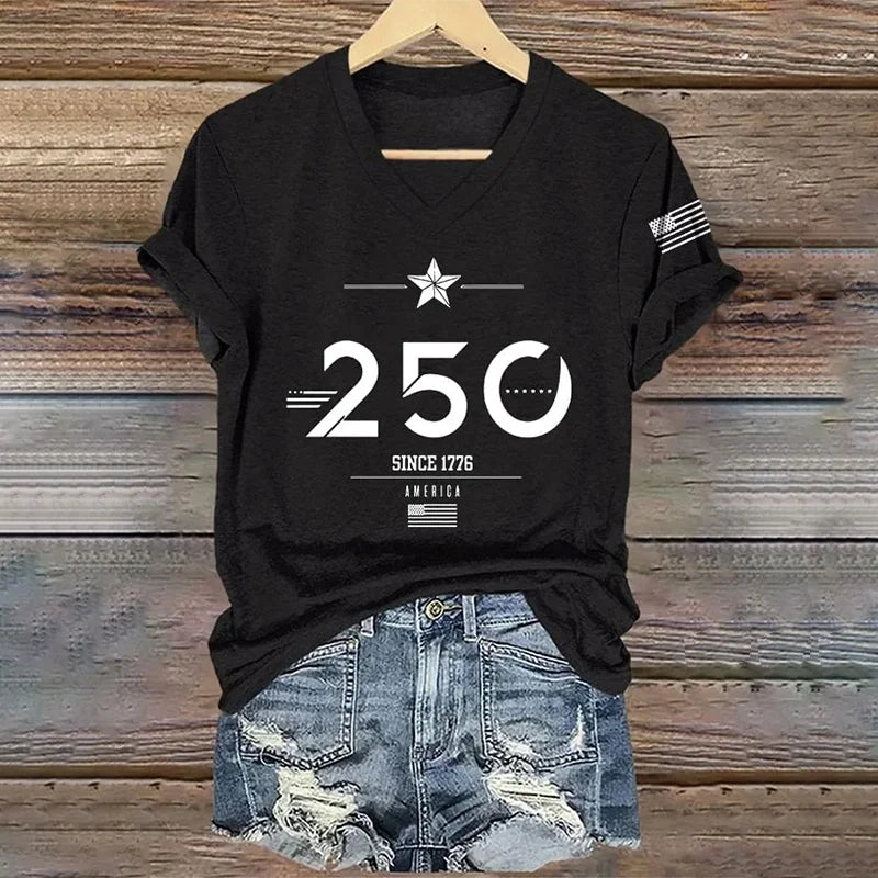 Cardydony Women's 250th Anniversary Print T-shirt