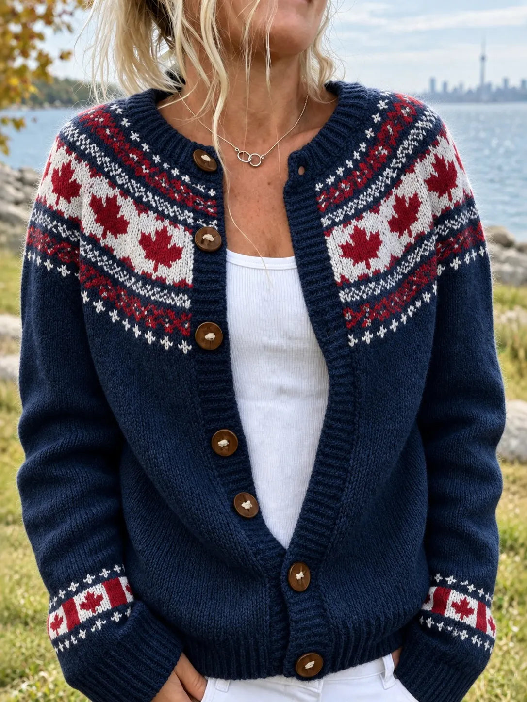 Cardydony Women's Vintage Canadian Icelandic-style Cardigan