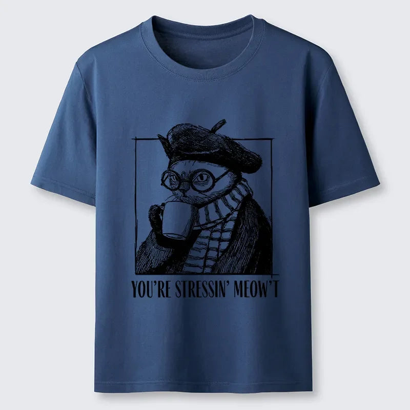 Cardydony Cat Café:sip, Don’t Stress Classic T-shirt