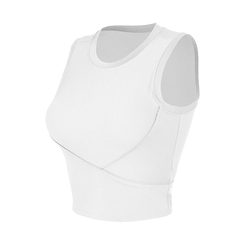 Cardydony Women's Ribbed Racerback Workout Top | Sleeveless Sports Bra Tank with Removable Pads