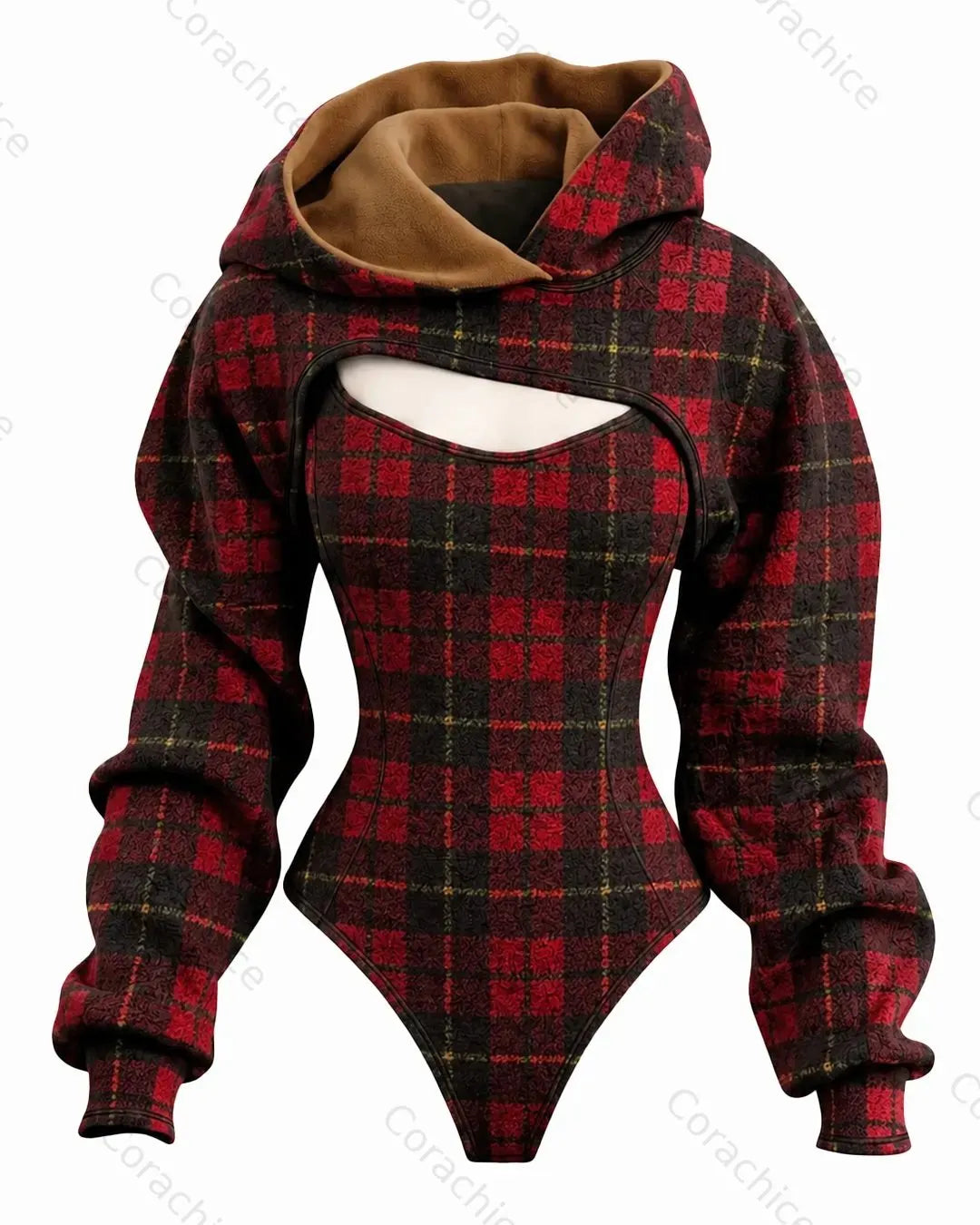 Cardydony Women's Western-Style Aztec-Print Fitted Hooded Jumpsuit