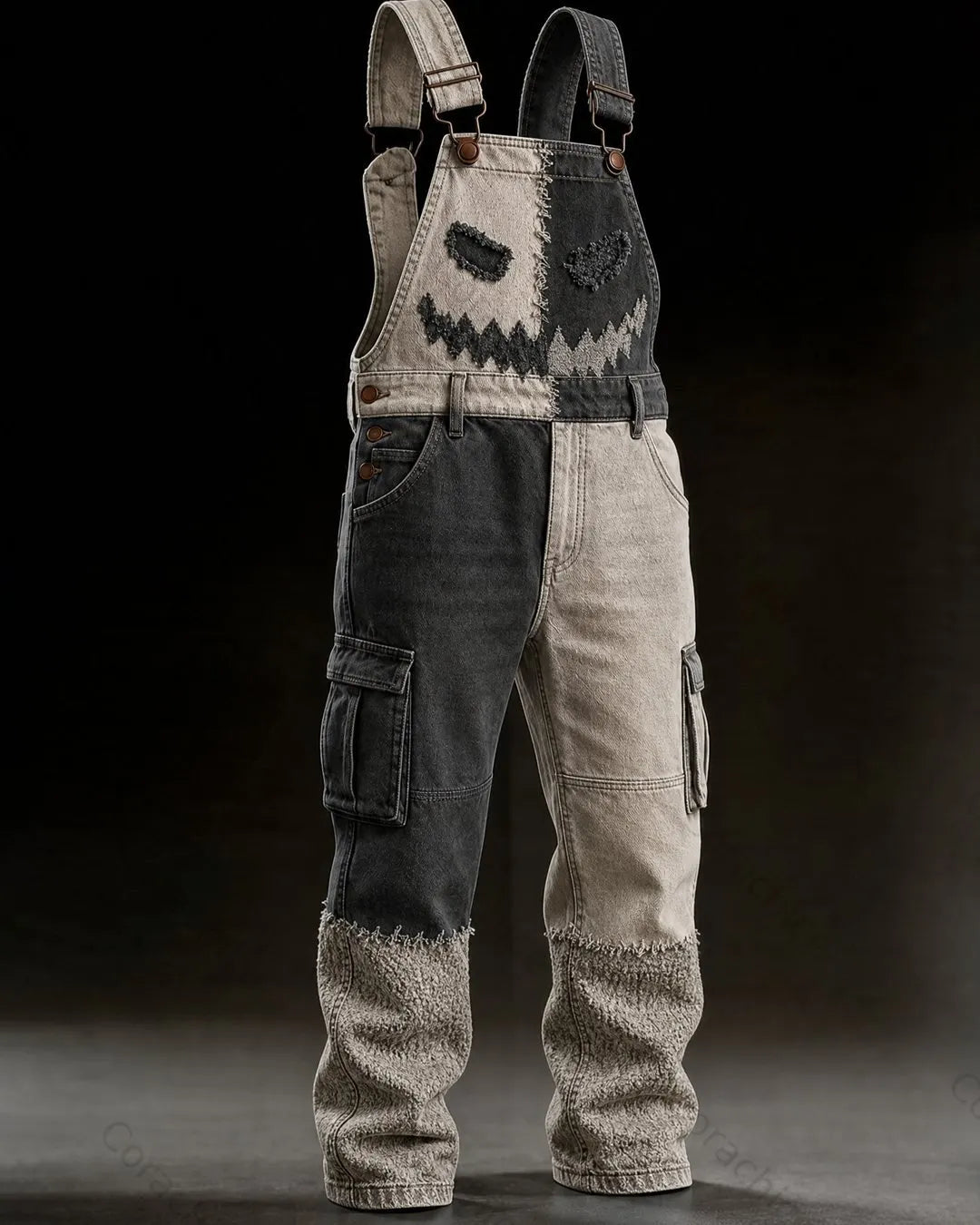 Cardydony Halloween-themed scary face print fashion jumpsuit overalls