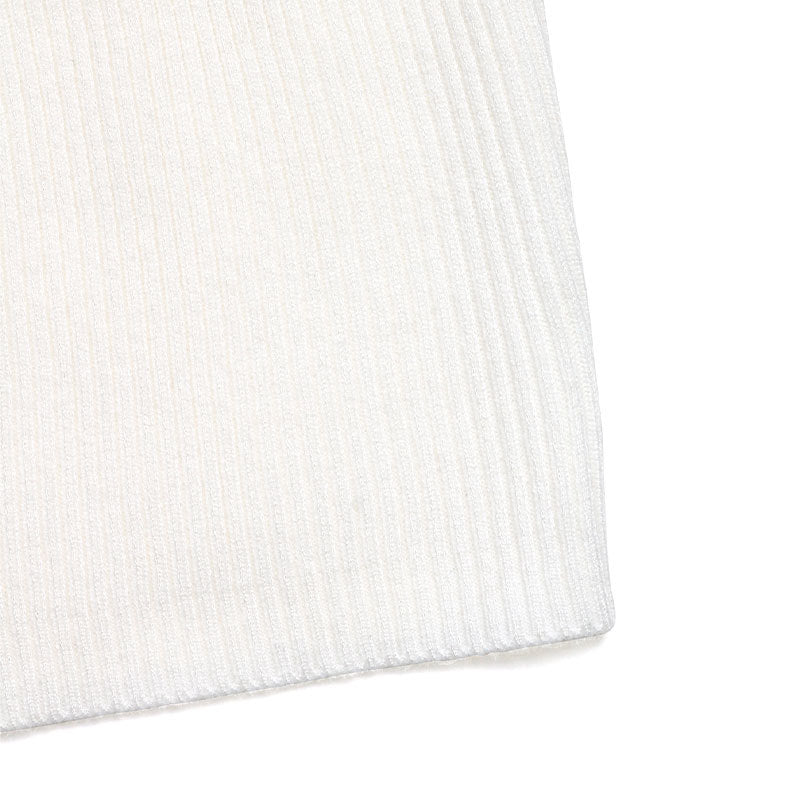 Cardydony Women's White Mini Dress | Ribbed Cami Tank Style with Pink Trim and Bow Detail