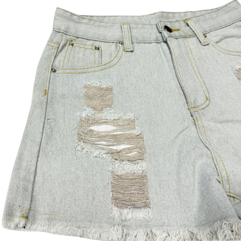 Cardydony Women's Women's High Waist Distressed Denim Shorts | Ripped Frayed Hem Cotton Shorts