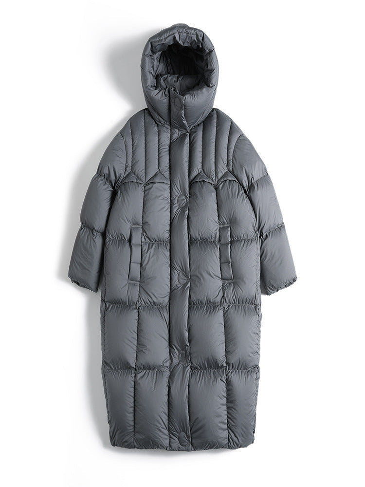 Cardydony Women's Long Hooded Puffer Coat – Oversized Down Coat for Winter Warmth