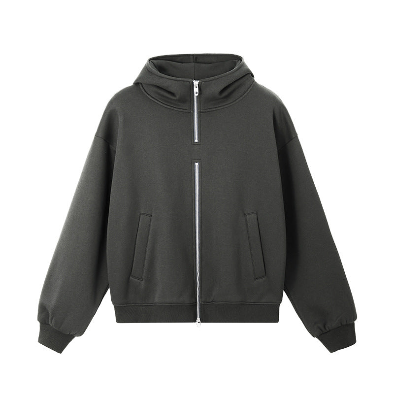 Cardydony Women's Women's Oversized Fleece Zip Hoodie — Streetwear Double Zipper Jacket