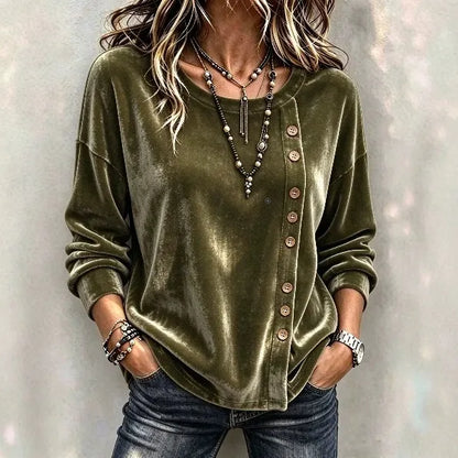 Cardydony Women's Fall Winter Cozy Elegant Velvet Top