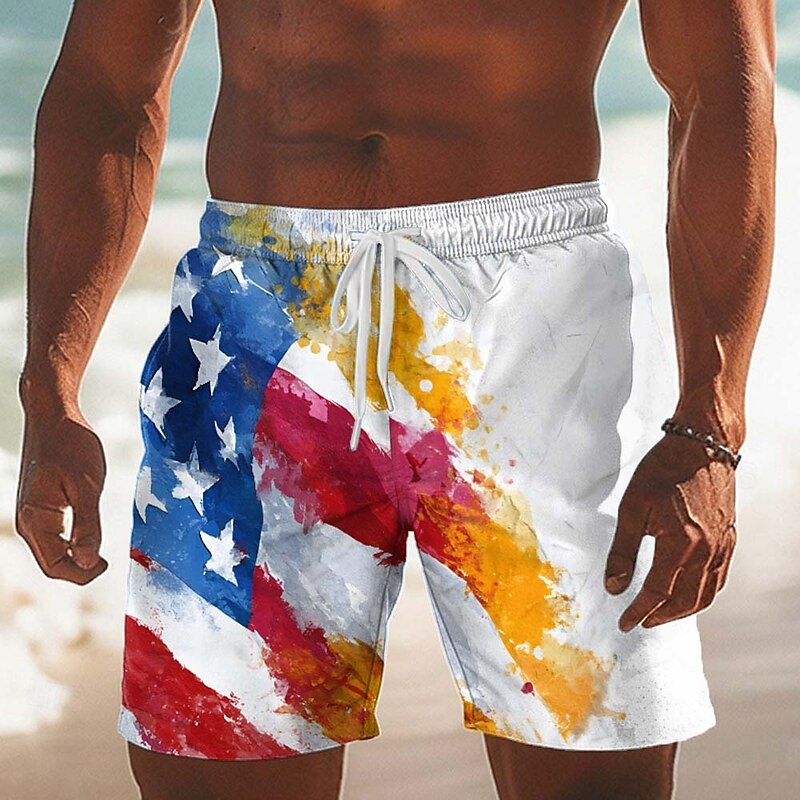 Cardydony Men's American Us Flag 250th Anniversary Print Shorts