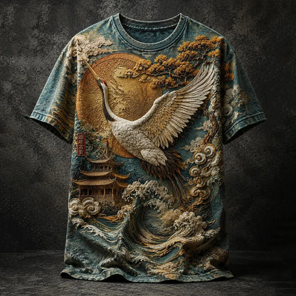 Cardydony Men's Vacation Japanese Art Retro T-shirt
