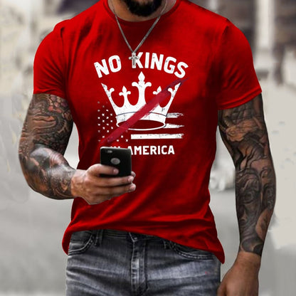Cardydony Men's No Kings Print T-shirt