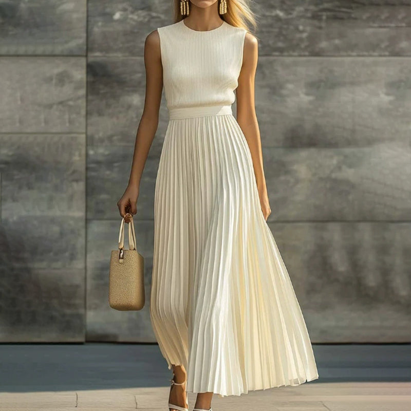 Cardydony Elegant Casual And Comfortable Chiffon Pleated Dress