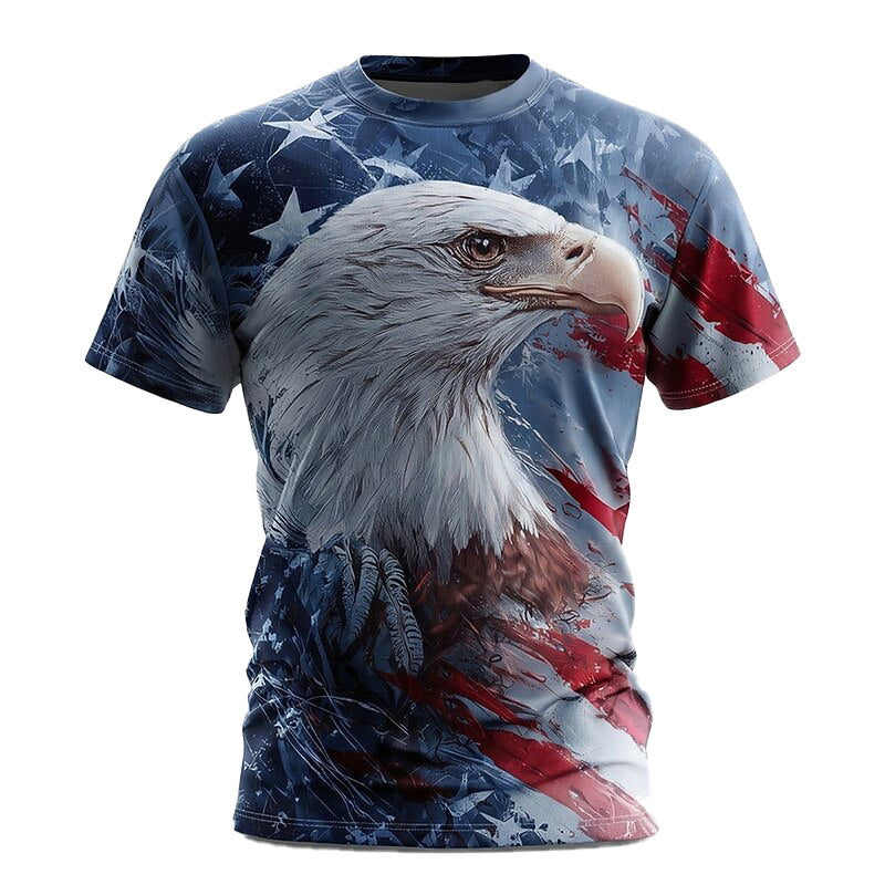 Cardydony Men's America's 250th Anniversary With Eagle Print T Shirt