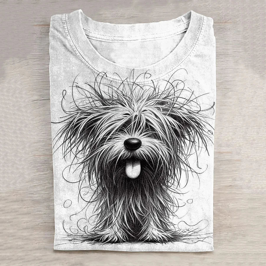 Cardydony Funny Cute Dog Art Print Casual Short Sleeve T-Shirt