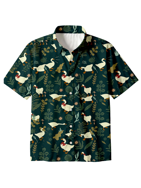 Cardydony Men's Goose Button Up Pocket Shirt