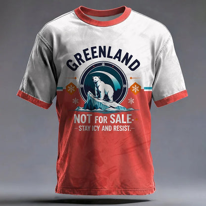 Cardydony Men's Greenland Is Not For Sale Printed Casual T-shirt