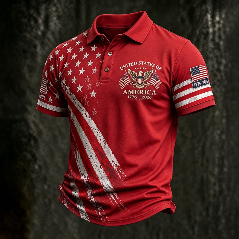 Cardydony Men's United States Of America 1776-2026 Polo Shirt