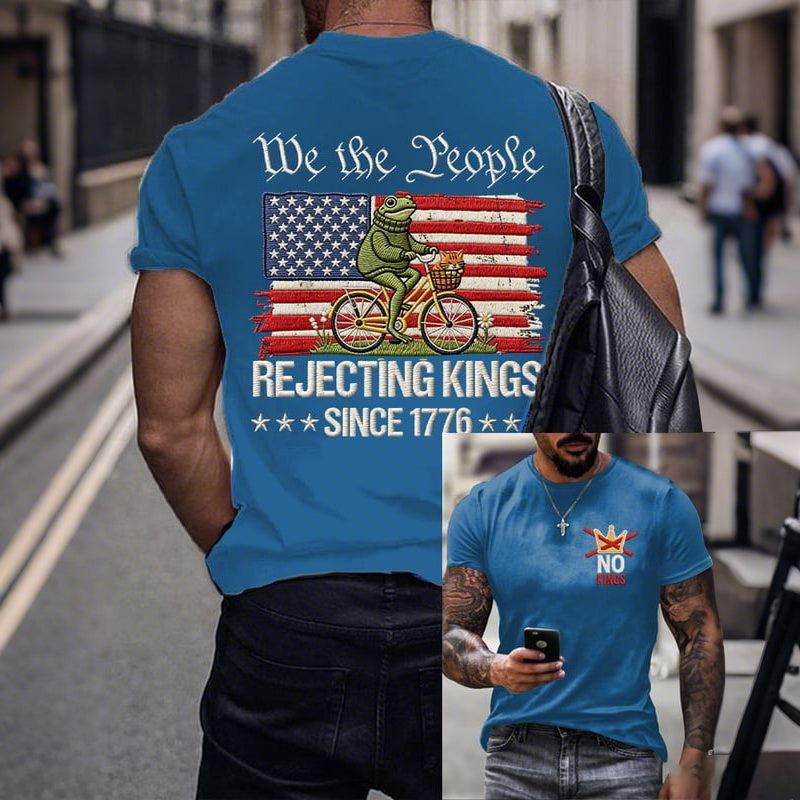 Cardydony Men's Retro Rejecting Kings Since 1776 Print T-shirt