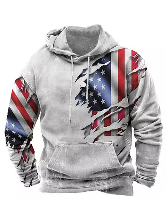 Cardydony Men's Us America 250 Year Anniversary Print Casual Hoodie
