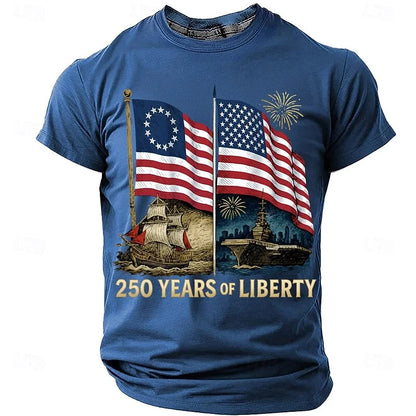 Cardydony Men's 250 Years Of Liberty Graphic T Shirt