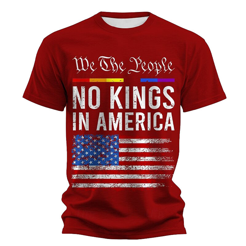 Cardydony Men's Us America 250 Year Anniversary No Kings In America T Shirt