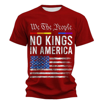 Cardydony Men's Us America 250 Year Anniversary No Kings In America T Shirt