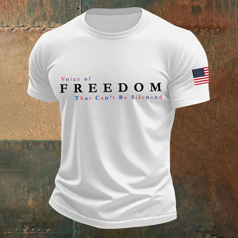 Cardydony Men's Voice Of Freedom Printed Casual T-shirt