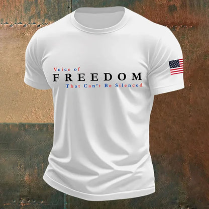 Cardydony Men's Voice Of Freedom Printed Casual T-shirt
